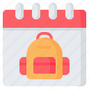 back to school, school, education, class, backpack, bag, calendar