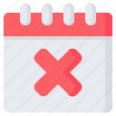 calendar, cross, delete, cancel, date, schedule, event