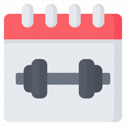 Gym, schedule, fitness, workout, sport, barbell, calendar icon - Download on Iconfinder