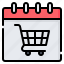 shopping, time, day, schedule, calendar, cart, shop 