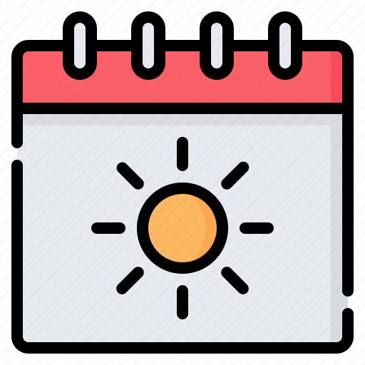 Summer, summertime, holiday, vacation, sun, calendar, time icon - Download on Iconfinder