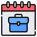 business, day, working, time, schedule, calendar, briefcase