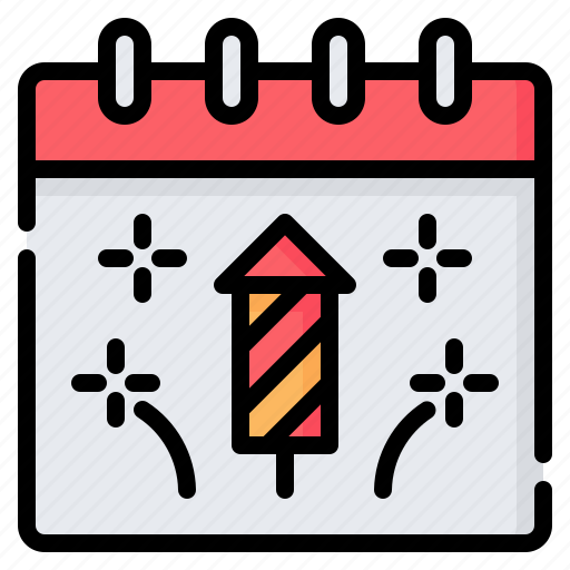New year, happy, fireworks, party, celebration, anniversary, calendar icon - Download on Iconfinder