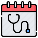 medical, checkup, health, doctor, stethoscope, calendar, schedule