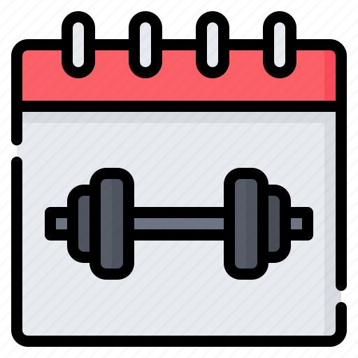 Gym, schedule, fitness, workout, sport, barbell, calendar icon - Download on Iconfinder