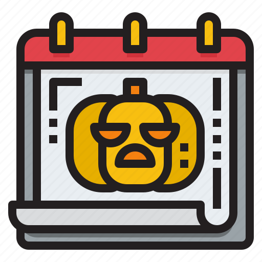 Halloween, scary, pumpkin, calendar, schedule, date, time icon - Download on Iconfinder