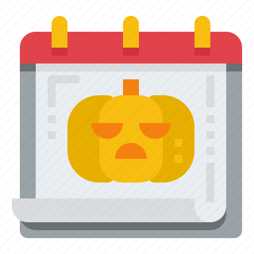 Halloween, scary, pumpkin, calendar, schedule, date, time icon - Download on Iconfinder