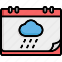 weather, cloud, calendar, date, forecast, raining, rain
