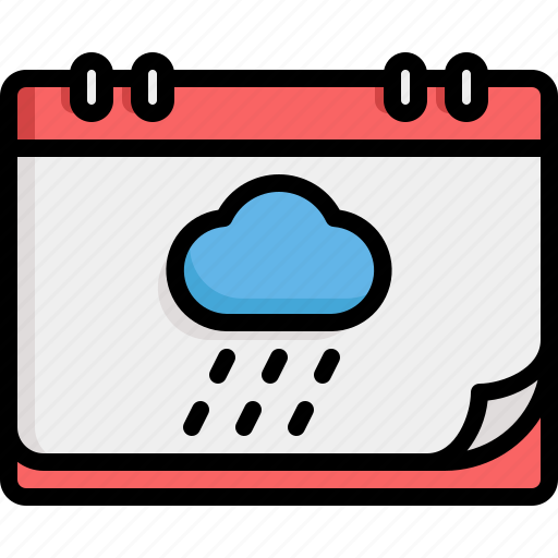 Weather, cloud, calendar, date, forecast, raining, rain icon - Download on Iconfinder