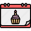 birthday, cupcake, calendar, date, party, day, celebration 