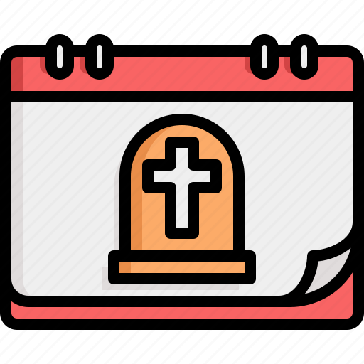 Death, graveyard, calendar, grave, funeral, memorial, day icon - Download on Iconfinder