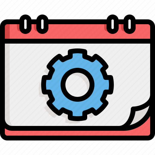 Gear, setting, calendar, date, preferences, configuration, schedule icon - Download on Iconfinder
