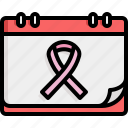 ribbon, calendar, date, cancer, woman, day, schedule