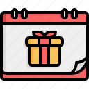 present, calendar, date, gift, box, birthday, package