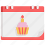 birthday, cupcake, calendar, date, party, day, schedule 