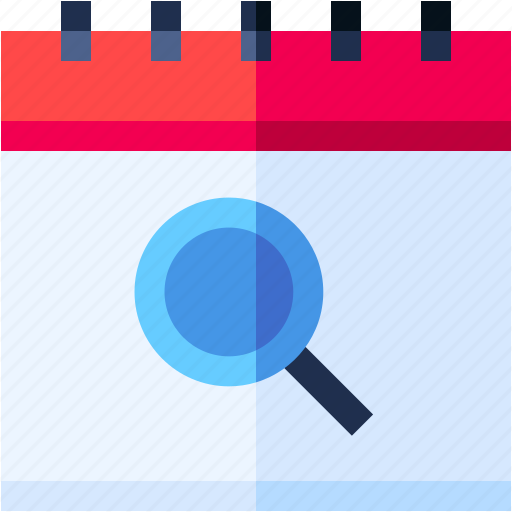 Calendar, schedule, time, and, date, search, find icon - Download on Iconfinder