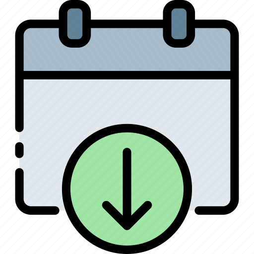 Calendar, download, date, schedule, arrow, down, event icon - Download on Iconfinder