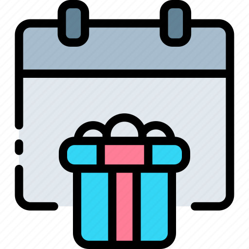 Calendar, gift, present, date, christmas, decoration, celebration icon - Download on Iconfinder