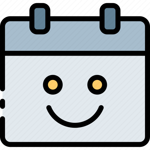 Calendar, happy, emoji, face, emoticon, expression, event icon - Download on Iconfinder