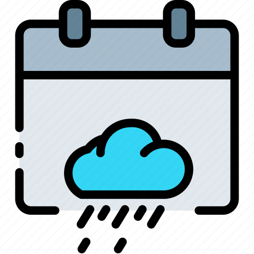 Calendar, rainy, season, date, weather, cloudy, forecast icon - Download on Iconfinder