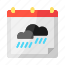 calendar, rain, rainy, forecast, raining