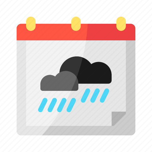 Calendar, rain, rainy, forecast, raining icon - Download on Iconfinder