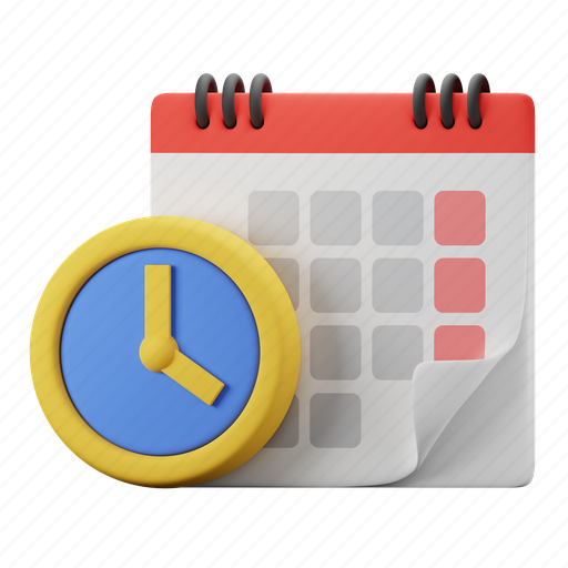 Calendar, deadline, appointment, date, month, year, time 3D illustration - Download on Iconfinder