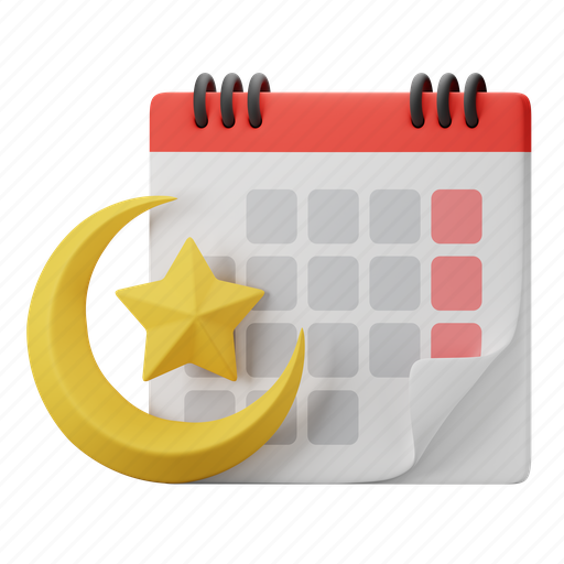 Ramadan, islamic, islam, calendar, mubarak, muslim, celebration 3D illustration - Download on Iconfinder