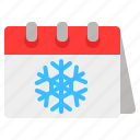 calendar, cold, holiday, season, snow, snowflake, winter