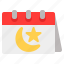 calendar, eid, islamic, muslim, ramadan, religion, schedule 