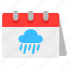 calendar, rain forecast calendar, rainy, rainy season calendar, rainy weather calendar, seasonal calendar, weather 