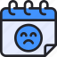 calendar, angry, face, schedule, bad, emoticon 