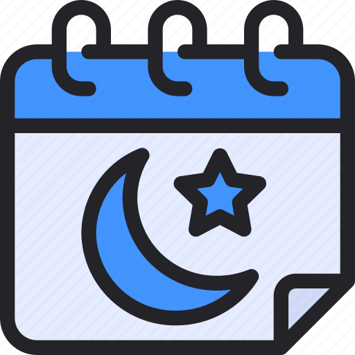 Calendar, date, schedule, crescent, moon, star icon - Download on Iconfinder