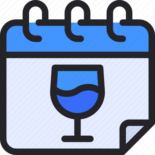 Calendar, date, schedule, wine, glass, drink icon - Download on Iconfinder