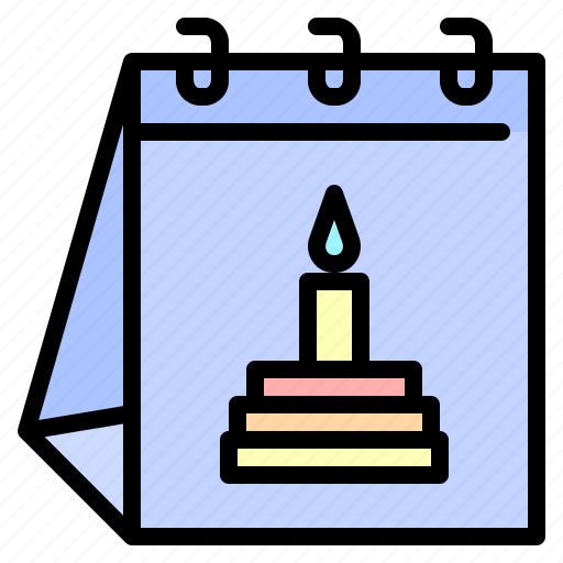 Birthday, cake, calendar, date, happy, party, table icon - Download on Iconfinder