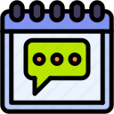 chat, calendar, time, and, date, event, message