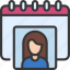 female, user, calendar, shedules, dates 
