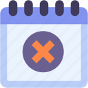 delete, calendar, time, and, date, cross, event