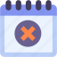 delete, calendar, time, and, date, cross, event 