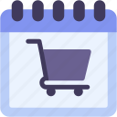 shopping, cart, calendar, time, and, date, sale