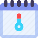 temperature, calendar, time, and, date, weather, event