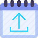 upload, calendar, time, and, date, share, event
