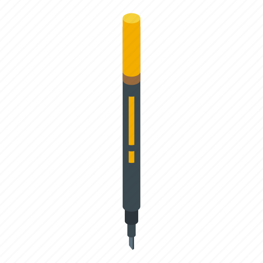 Calligraphy, tool, pen, isometric icon - Download on Iconfinder
