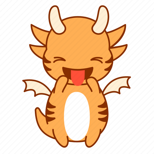 Boo, happy, out, smile, sticker, tigeron, tongue icon - Download on Iconfinder
