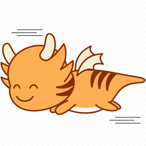 Flying, going, happy, smile, sticker, tigeron icon - Download on Iconfinder