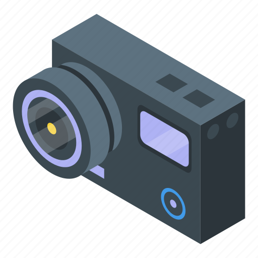 Waterproof, camcorder, isometric icon - Download on Iconfinder