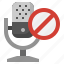 microphone, disable, slash, off, record, voice, call 