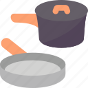 cookware, pan, pot, kitchen, camping