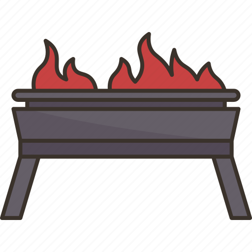 Grill, portable, burning, cooking, outdoor icon - Download on Iconfinder