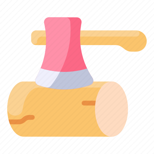 Axe, camping, chop, log, tool, wood icon - Download on Iconfinder